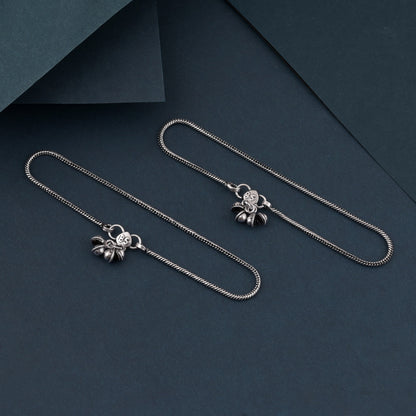 Handmade Silver Color Oxidised Anklet With Fine Detailing And Comfortable Fit