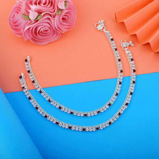 Attractive Maroon Color Anklets Crafted for Daily Wear, Parties, and Cultural Celebrations