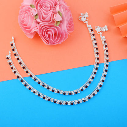 Stylish Maroon Color Anklets Crafted for Women’s Bridal, Party, and Festival Jewelry Needs