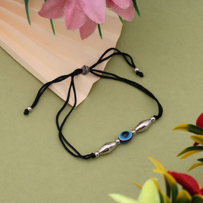 Elegant Blue Color Single Foot Thread Anklet With Stylish Handmade Ethnic Design