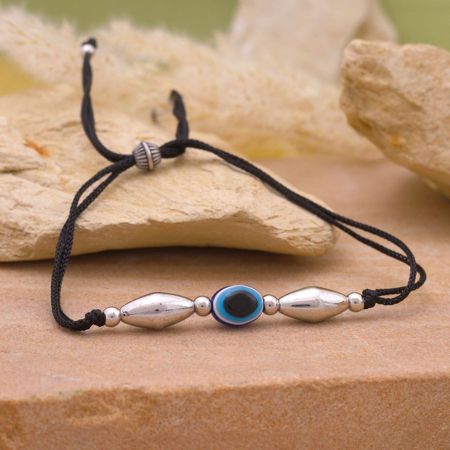 Elegant Blue Color Single Foot Thread Anklet With Stylish Handmade Ethnic Design