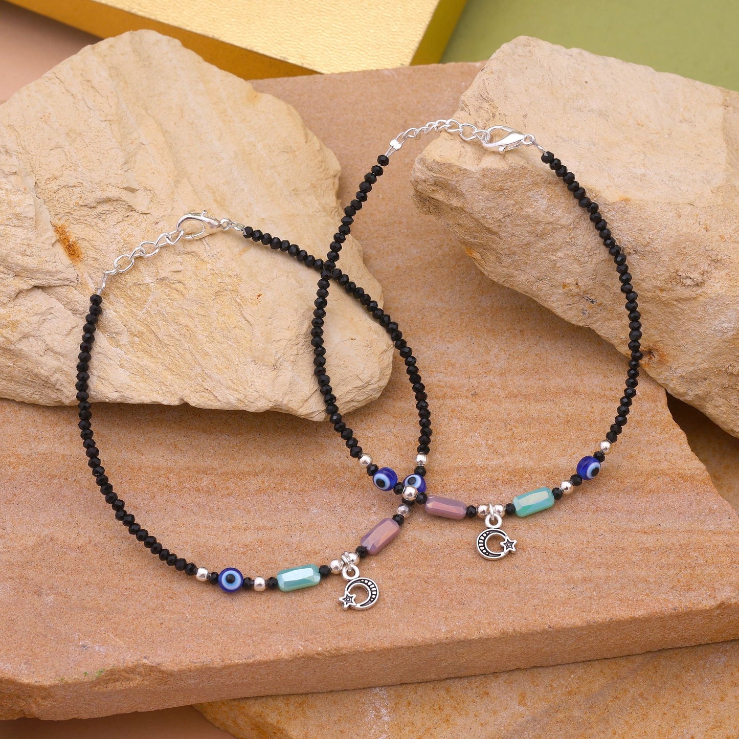 Stylish Assorted Color Anklet With Multicolor Beads Perfect For Festivals And Daily Wear