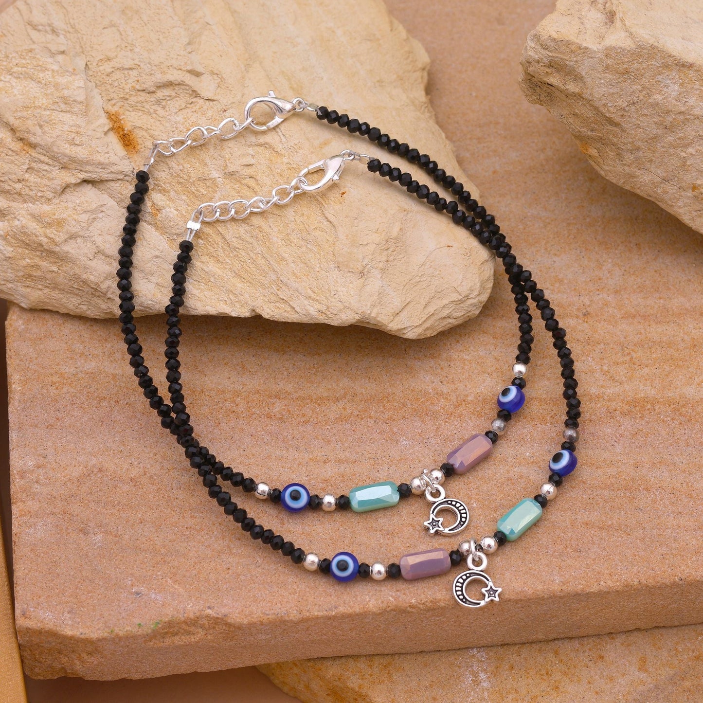 Stylish Assorted Color Anklet With Multicolor Beads Perfect For Festivals And Daily Wear