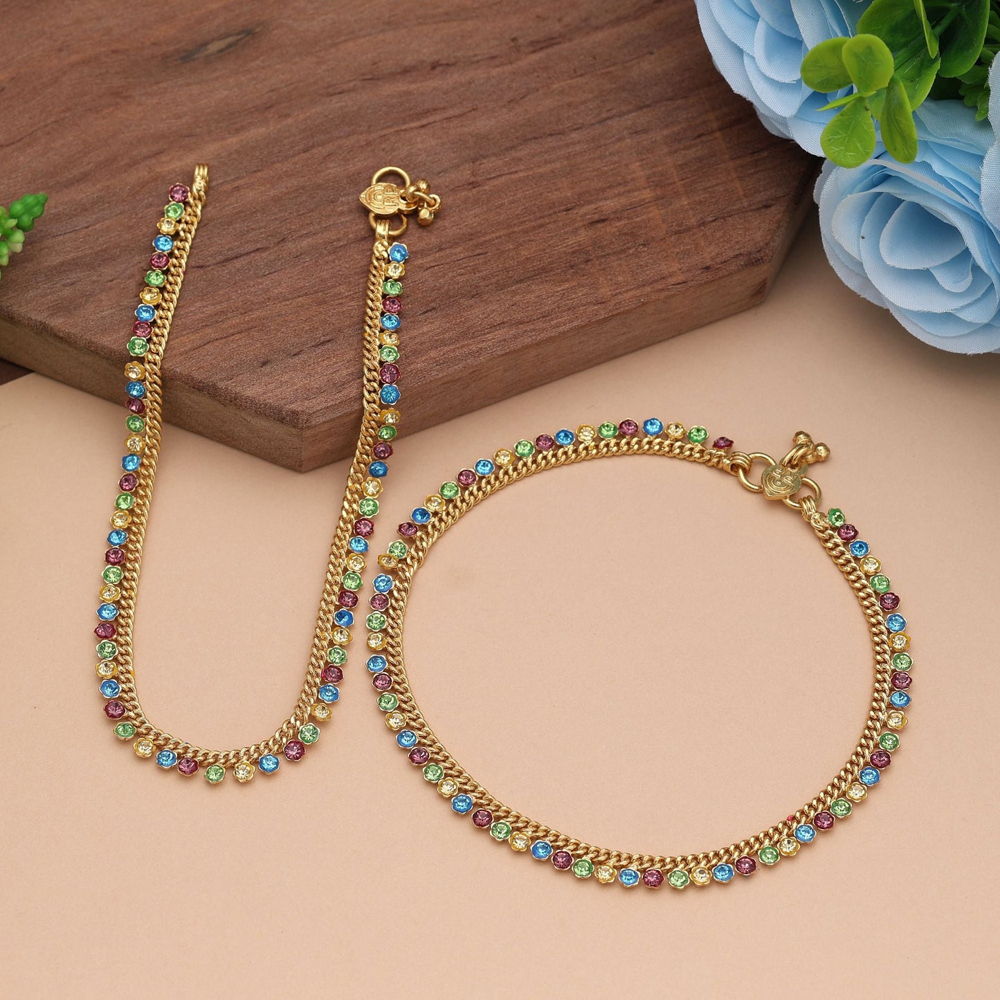 Multi Color Anklet Designed With Vibrant Detailing For Festive And Casual Styling