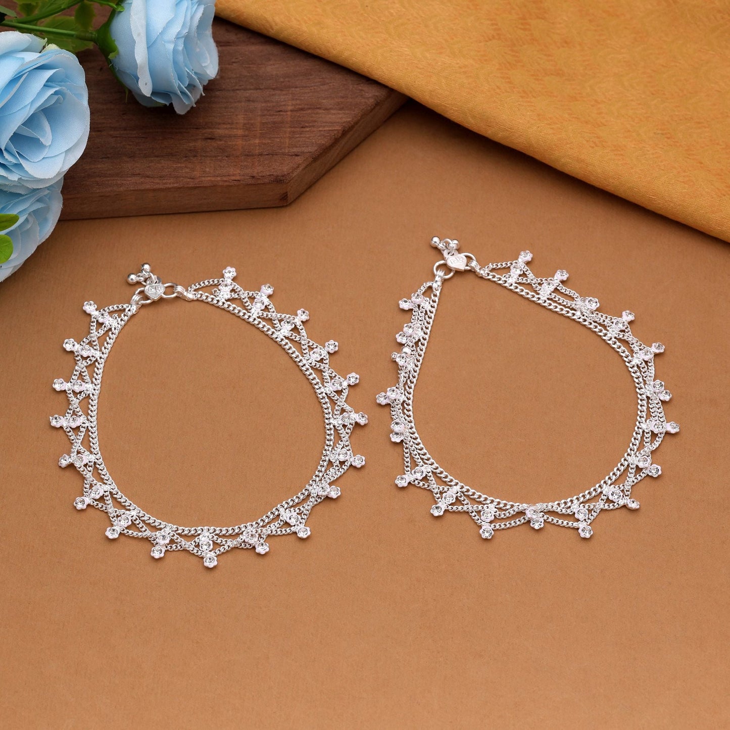 Silver Color Anklet Crafted To Complement Festive Outfits And Casual Wear