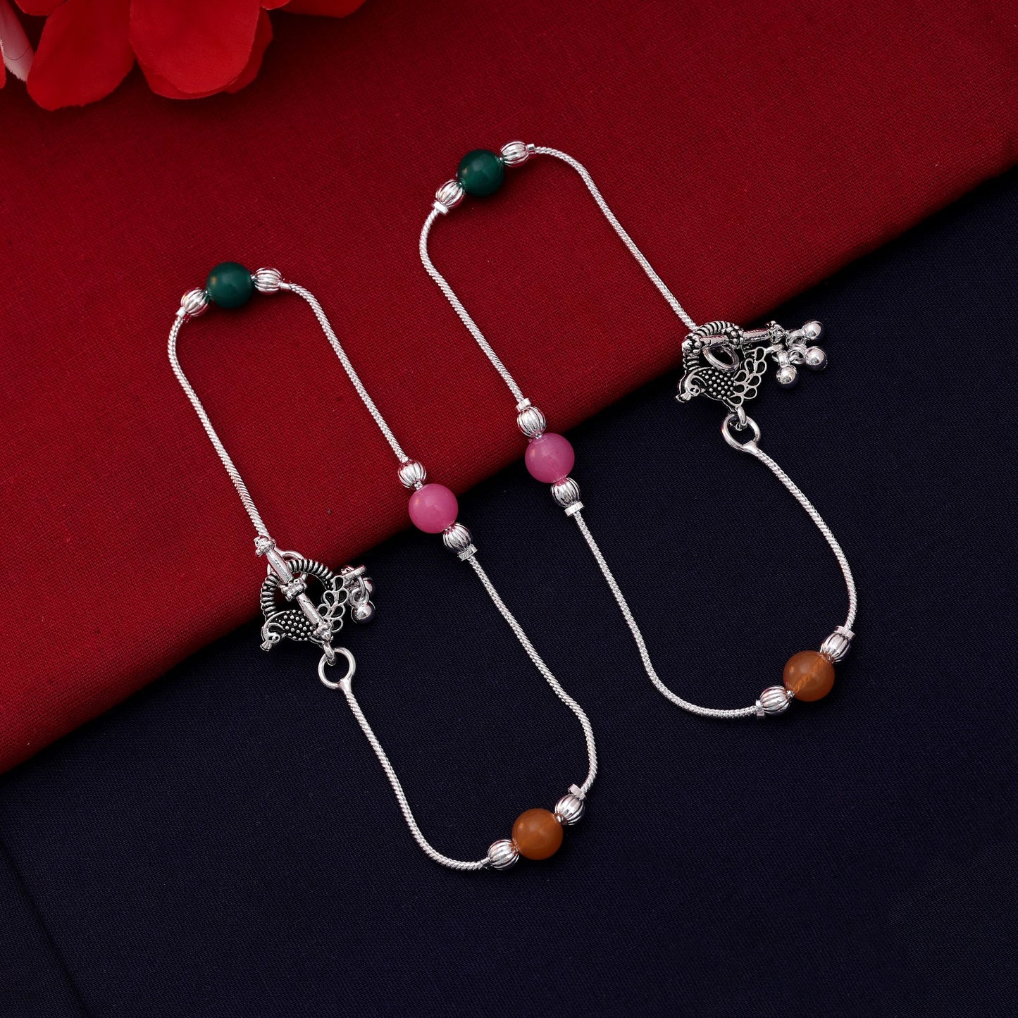 Lebhaftes, mehrfarbig oxidiertes Fußkettchen für den täglichen Modeschmuck