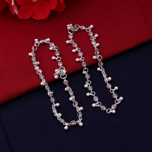 Attractive Multi Color Oxidised Anklet For Party Styling Looks