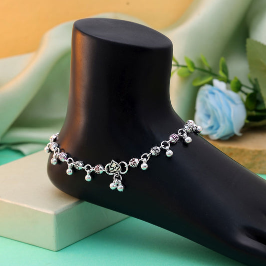 Attractive Multi Color Oxidised Anklet For Party Styling Looks