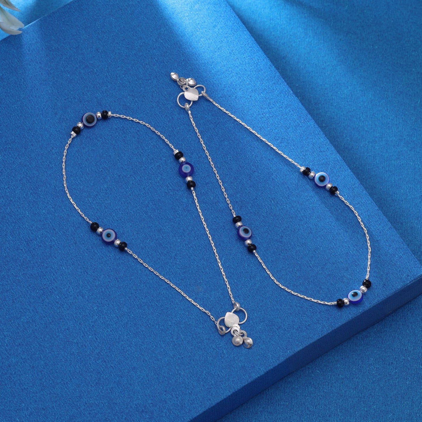 Blue Color Oxidised Anklet With Graceful Ethnic Jewellery Detailing
