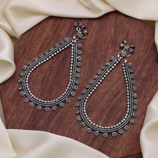 Silver Color Oxidised Anklet Crafted for Beautiful Traditional Jewelry Style