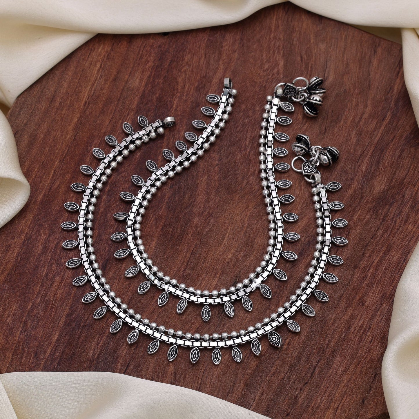 Silver Color Oxidised Anklet Featuring Graceful Ethnic Jewelry Collection Style