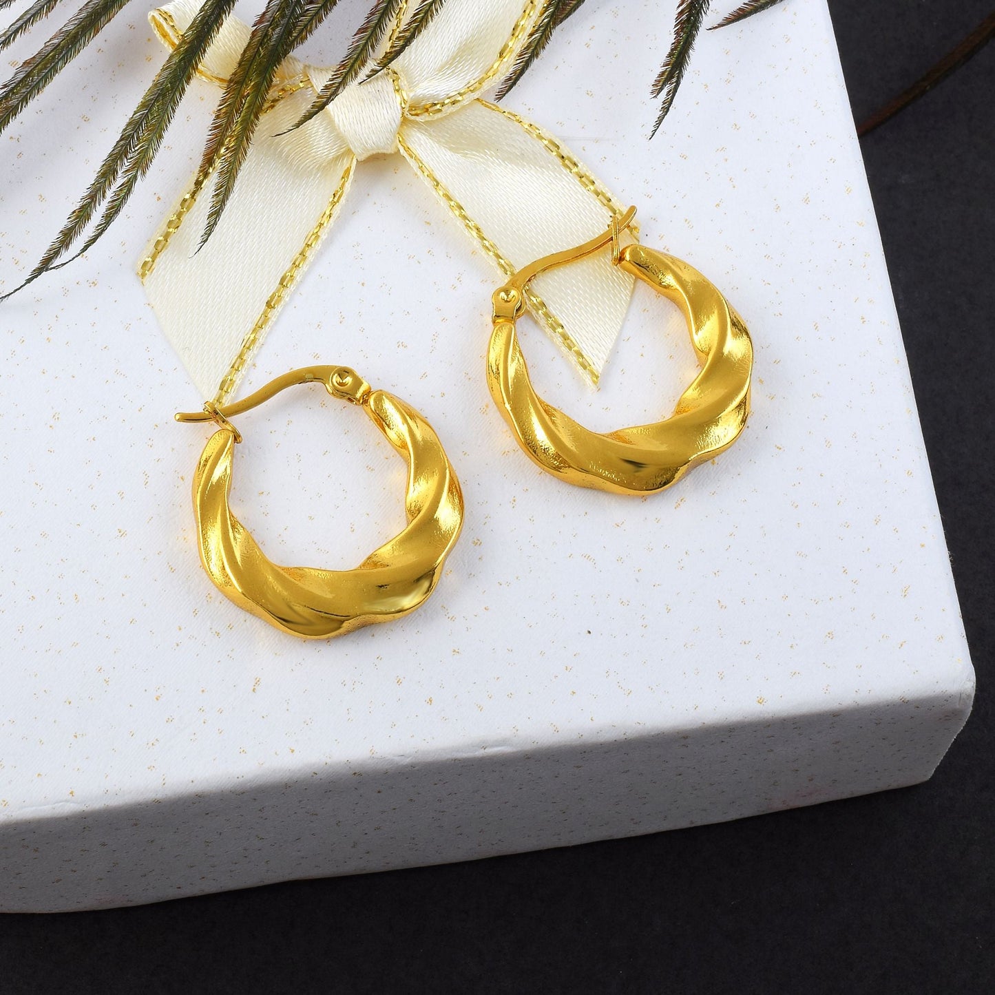 Elegant Gold Color Anti Tarnish Earrings Designed for Weddings, Parties, and Traditional Outfits