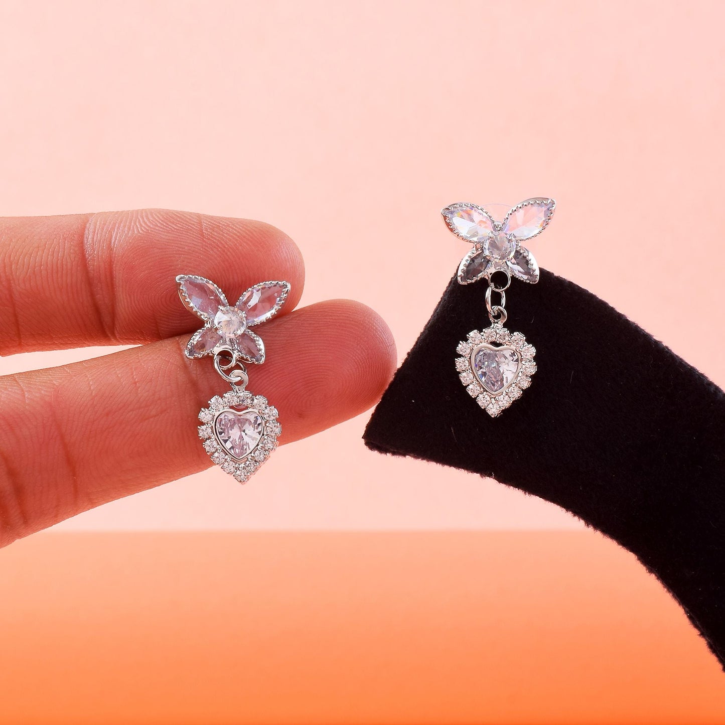 Wunderschöne silberfarbene Ohrringe mit Anlaufschutz, entworfen für Bräute, Partys und Hochzeitsschmuck-Styling