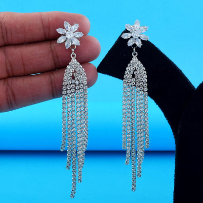 Stylish Silver Color Anti Tarnish Earrings Crafted with Premium Handmade Finish for Festive Wear