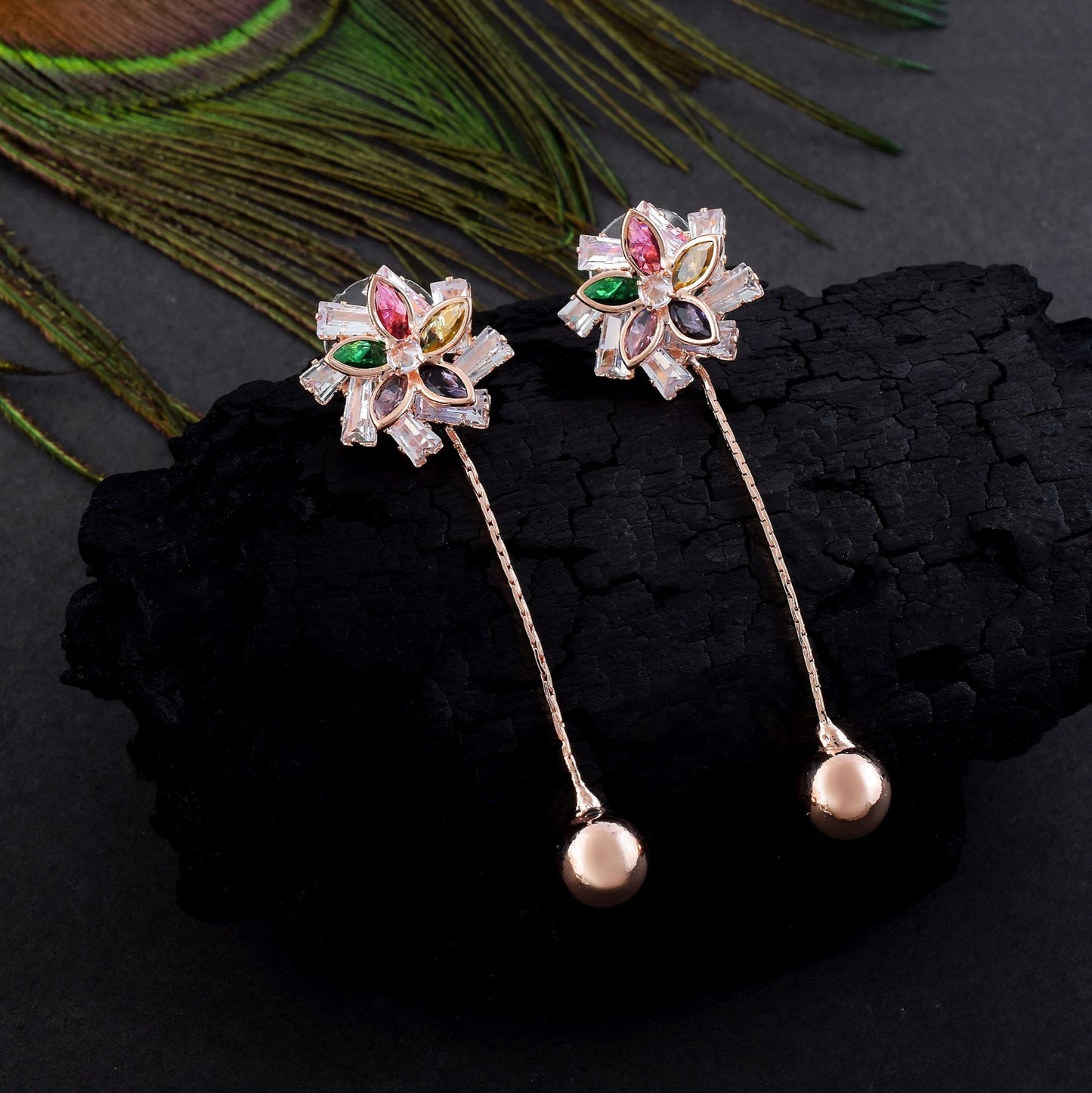 Exclusive Gold Color Anti Tarnish Earrings Crafted with Premium Handcrafted Jewelry Detailing Finish