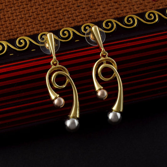 Royal Gold Color Anti Tarnish Earrings Perfect for Engagements, Weddings, and Traditional Functions