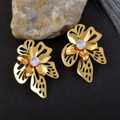 Beautiful Gold Color Anti Tarnish Earrings Crafted for Weddings, Engagements, and Traditional Celebrations
