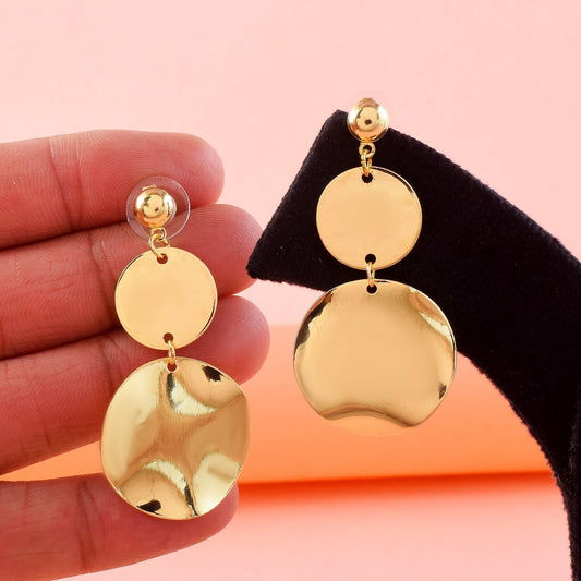 Gorgeous Gold Color Anti Tarnish Earrings Designed with Premium Artistic Work for Party Occasions