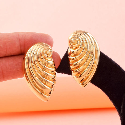 Attractive Gold Color Anti Tarnish Earrings Designed with Traditional Craftsmanship for Bridal Wear