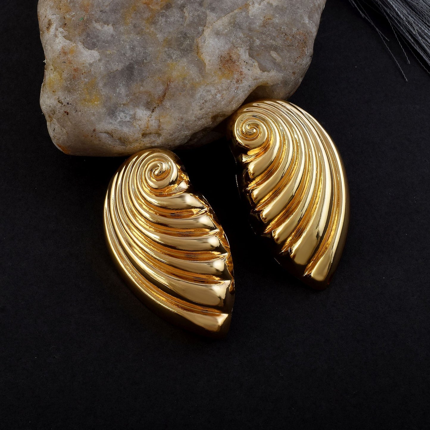Attractive Gold Color Anti Tarnish Earrings Designed with Traditional Craftsmanship for Bridal Wear