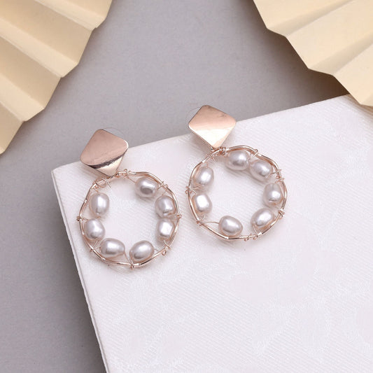 Beautiful White Color Anti Tarnish Earrings With Sparkling Stone Finish For Brides
