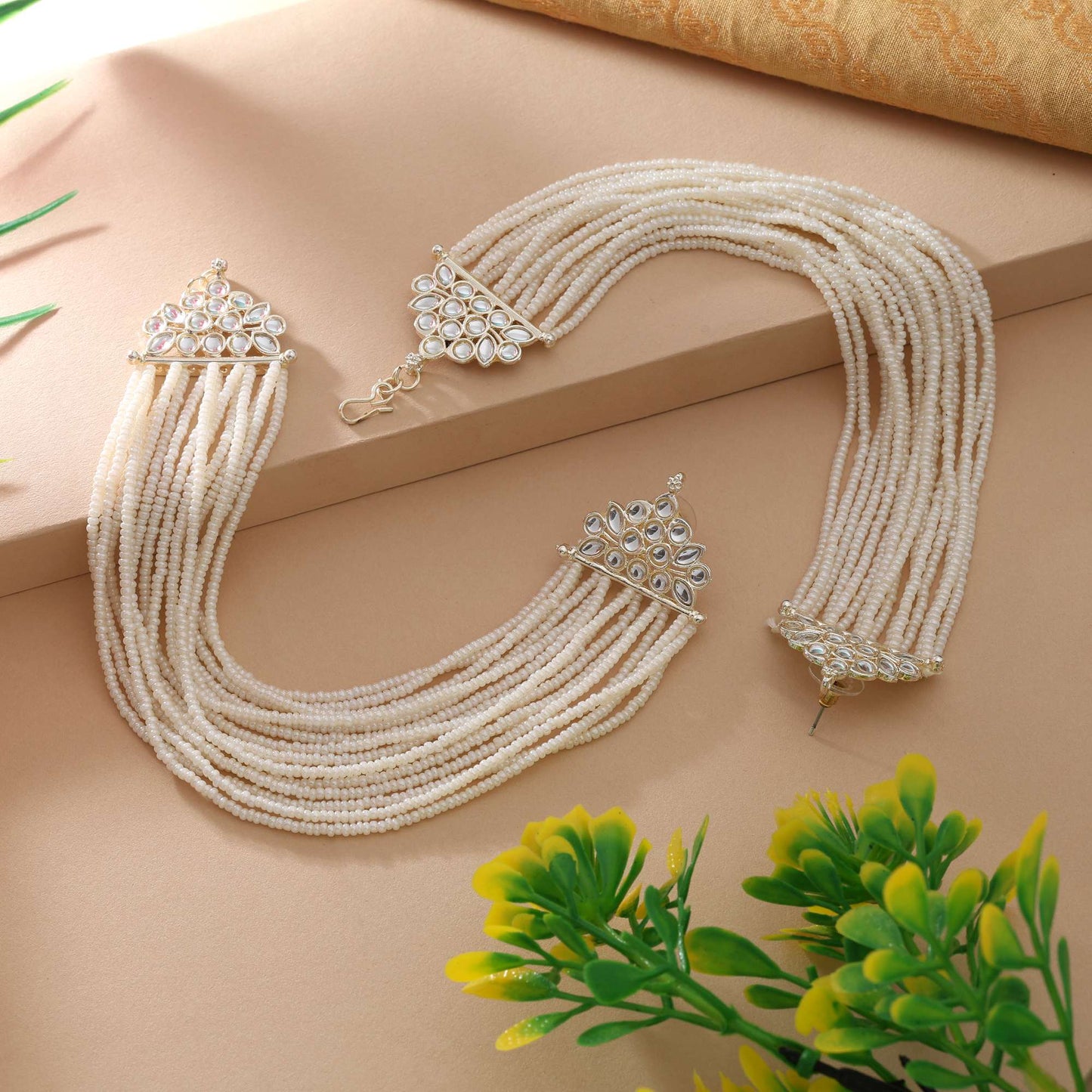 White Color Earrings With Delicate Finish For Classic And Modern Outfits