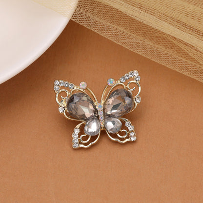 Grey Color Butterfly Design Brooch Featuring Beautiful Decorative Pattern with Premium Designer Look