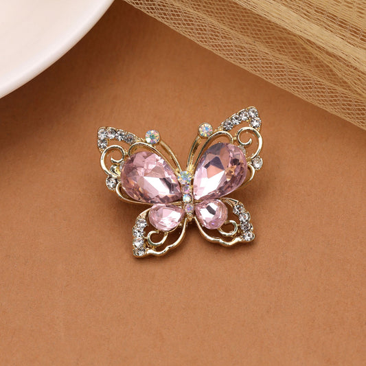 Light Pink Color Butterfly Design Brooch with Elegant Floral Inspired Style for Stylish Fashion Accessories