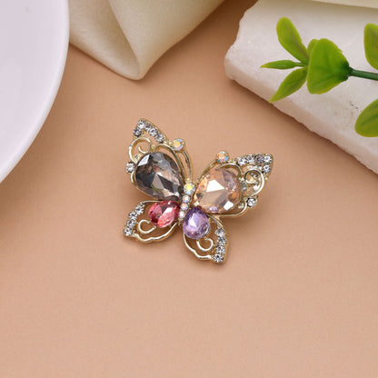 Multi Color Butterfly Design Brooch Featuring Vibrant Design with Attractive Premium Accessory Style
