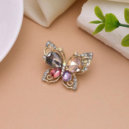 Multi Color Butterfly Design Brooch Featuring Vibrant Design with Attractive Premium Accessory Style