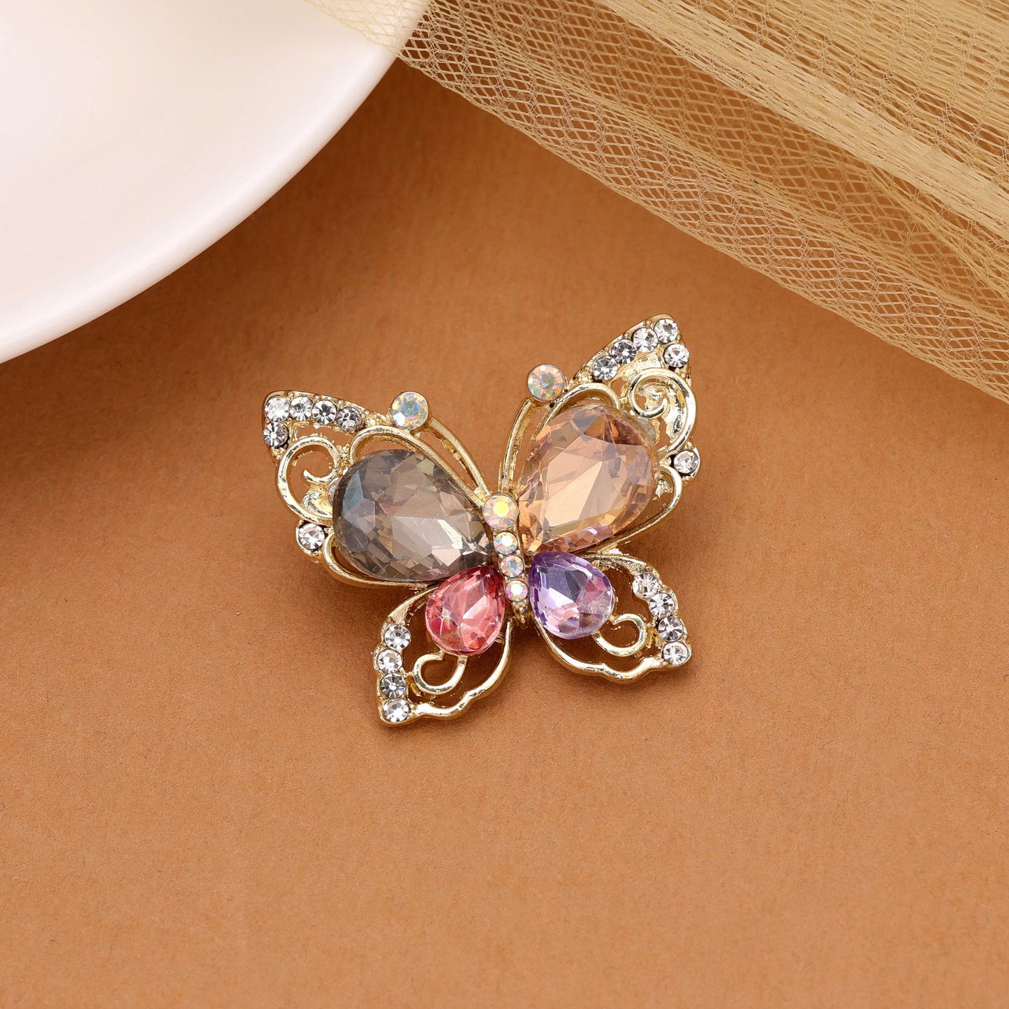 Multi Color Butterfly Design Brooch Featuring Vibrant Design with Attractive Premium Accessory Style