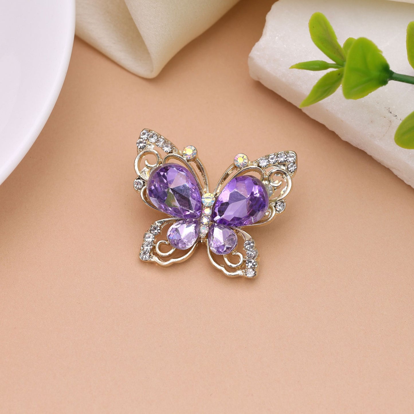 Purple Color Butterfly Design Brooch with Beautiful Designer Touch and Graceful Fashion Statement