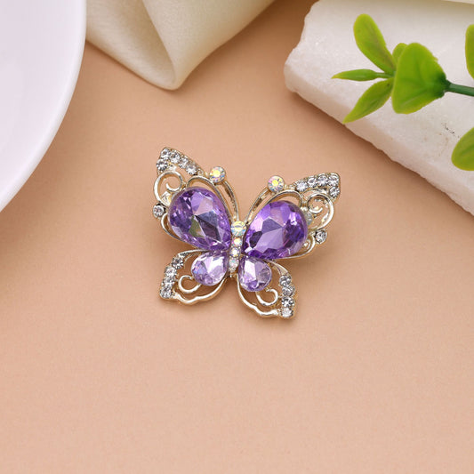 Purple Color Butterfly Design Brooch with Beautiful Designer Touch and Graceful Fashion Statement
