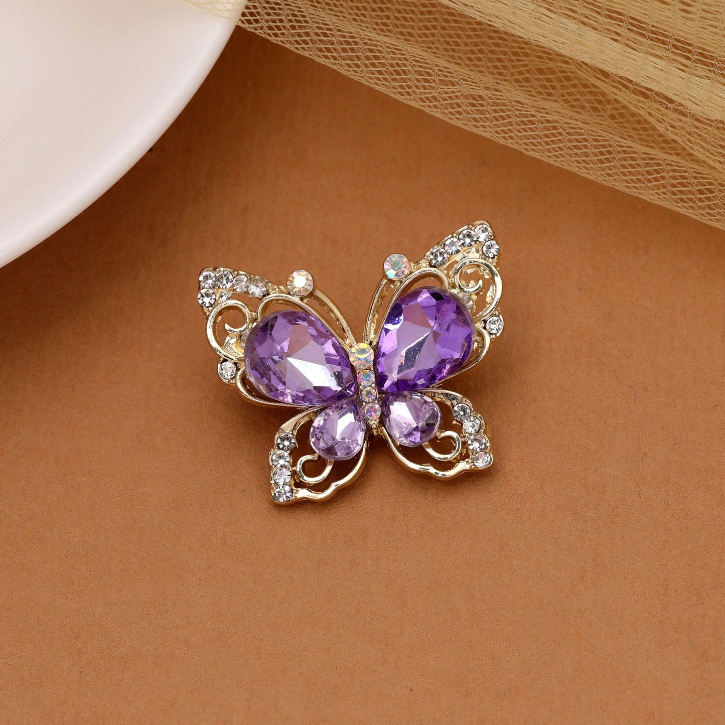 Purple Color Butterfly Design Brooch with Beautiful Designer Touch and Graceful Fashion Statement