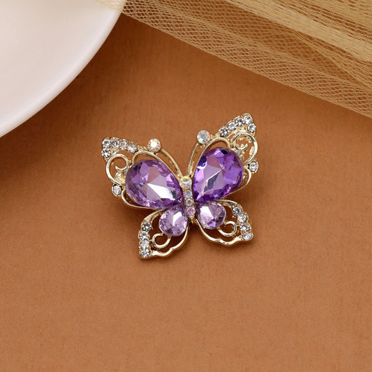 Purple Color Butterfly Design Brooch with Beautiful Designer Touch and Graceful Fashion Statement