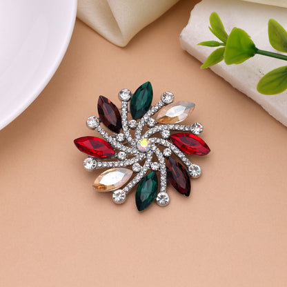 Multi Color Floral Design Brooch with Vibrant Decorative Finish for Modern Fashion Lovers