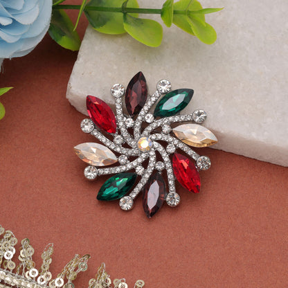 Multi Color Floral Design Brooch with Vibrant Decorative Finish for Modern Fashion Lovers