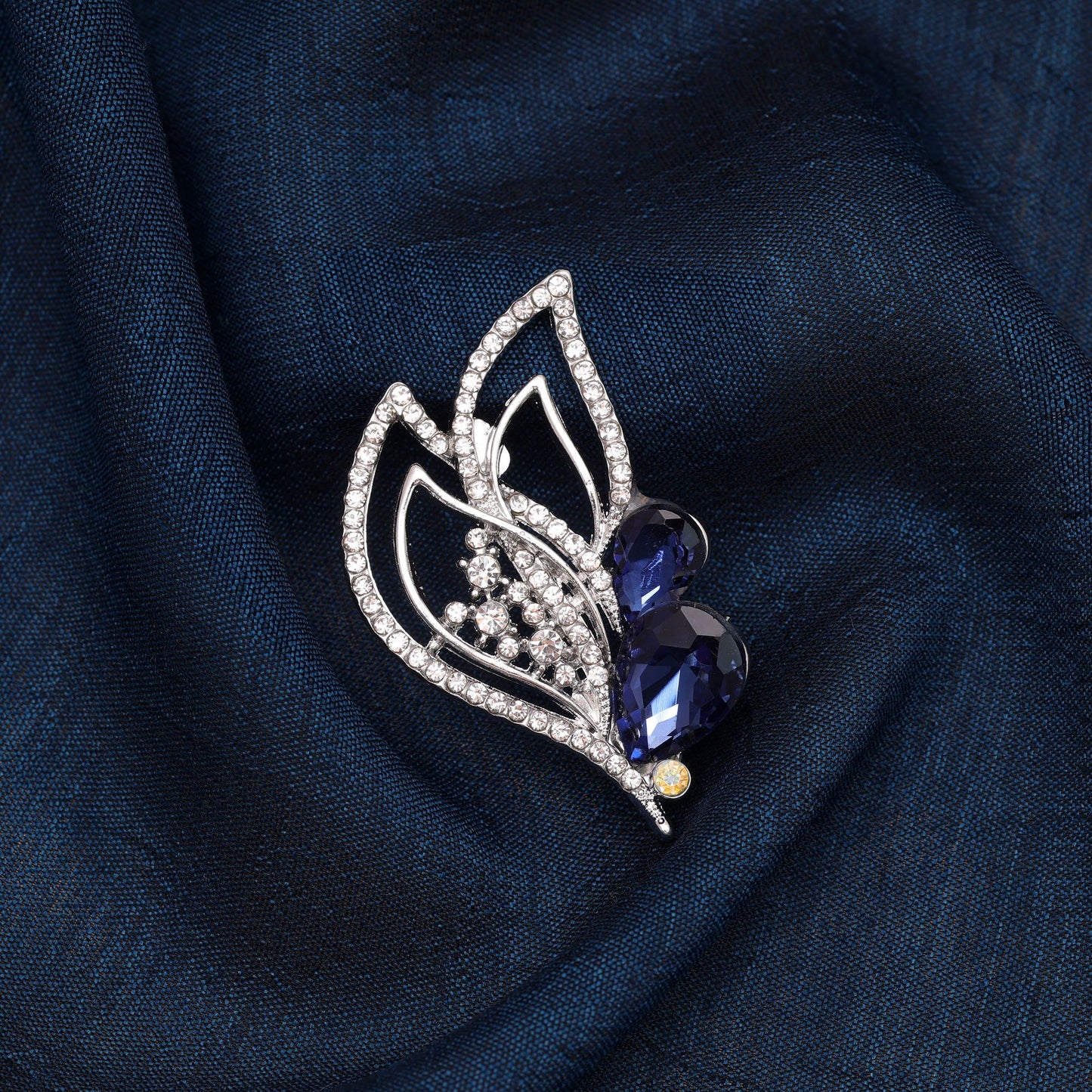 Blue Color Leaf Design Brooch with Stylish Leaf Motif and Premium Fashion Statement