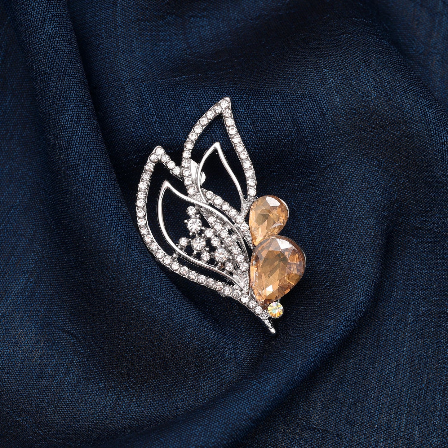 Light Yellow Color Leaf Design Brooch with Graceful Design and Elegant Accessory Appeal