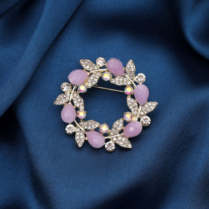 Lavender Color Floral Design Brooch with Elegant Flower Pattern for Stylish Fashion Accessories Collection