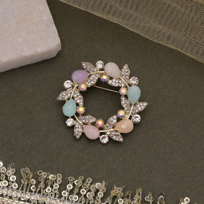 Multi Color Floral Design Brooch Featuring Vibrant Decorative Design for Modern Style Lovers