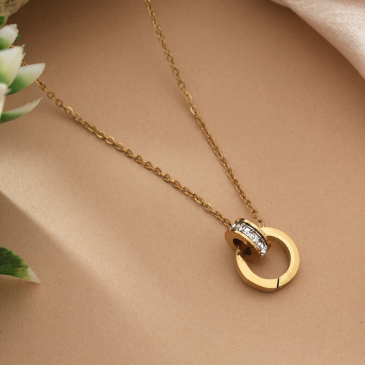 Elegant Gold Color Stainless Steel 18K Gold Plated Anti Tarnish Necklace For Women