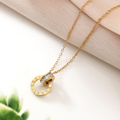 Elegant Gold Color Stainless Steel 18K Gold Plated Anti Tarnish Necklace For Women