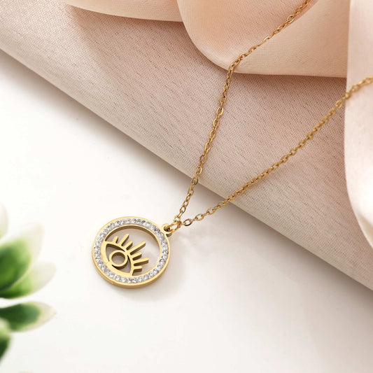 Elegant Gold Color Stainless Steel 18K Gold Plated Anti Tarnish Necklace With Delicate Chain