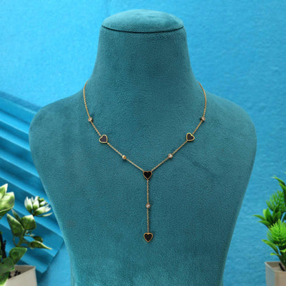 Elegant Black Color Stainless Steel 18K Gold Plated Demi Fine Pendant Design