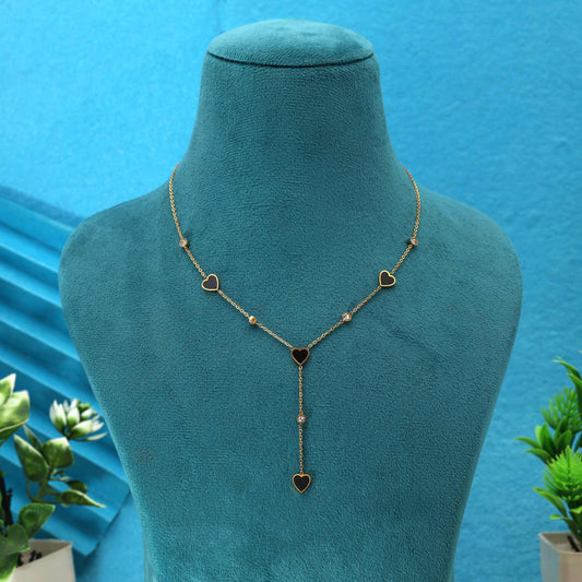 Elegant Black Color Stainless Steel 18K Gold Plated Demi Fine Pendant Design