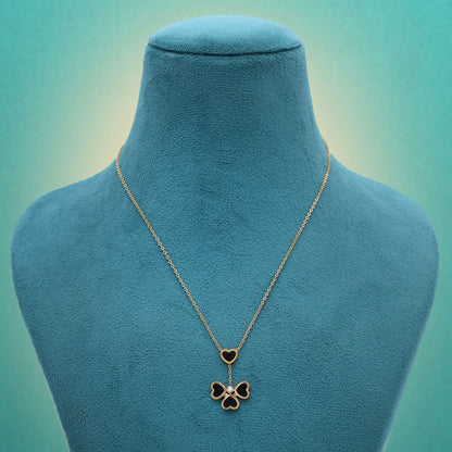 Black Color Stainless Steel Anti Tarnish Necklace Designed For Modern Everyday Minimal Styling