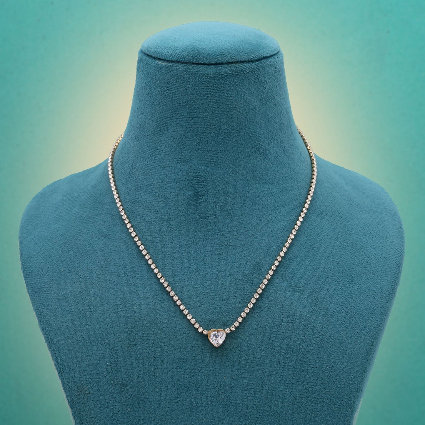 White Color Stainless Steel Anti Tarnish Necklace Offering Clean Minimal Contemporary Design