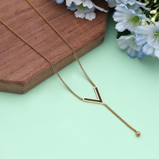 Black Color Stainless Steel Anti Tarnish Necklace Styled For Bold Modern Jewelry Lovers