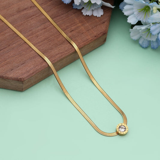 Gold Color Stainless Steel Anti Tarnish Necklace Suitable For Daily Use Without Fading